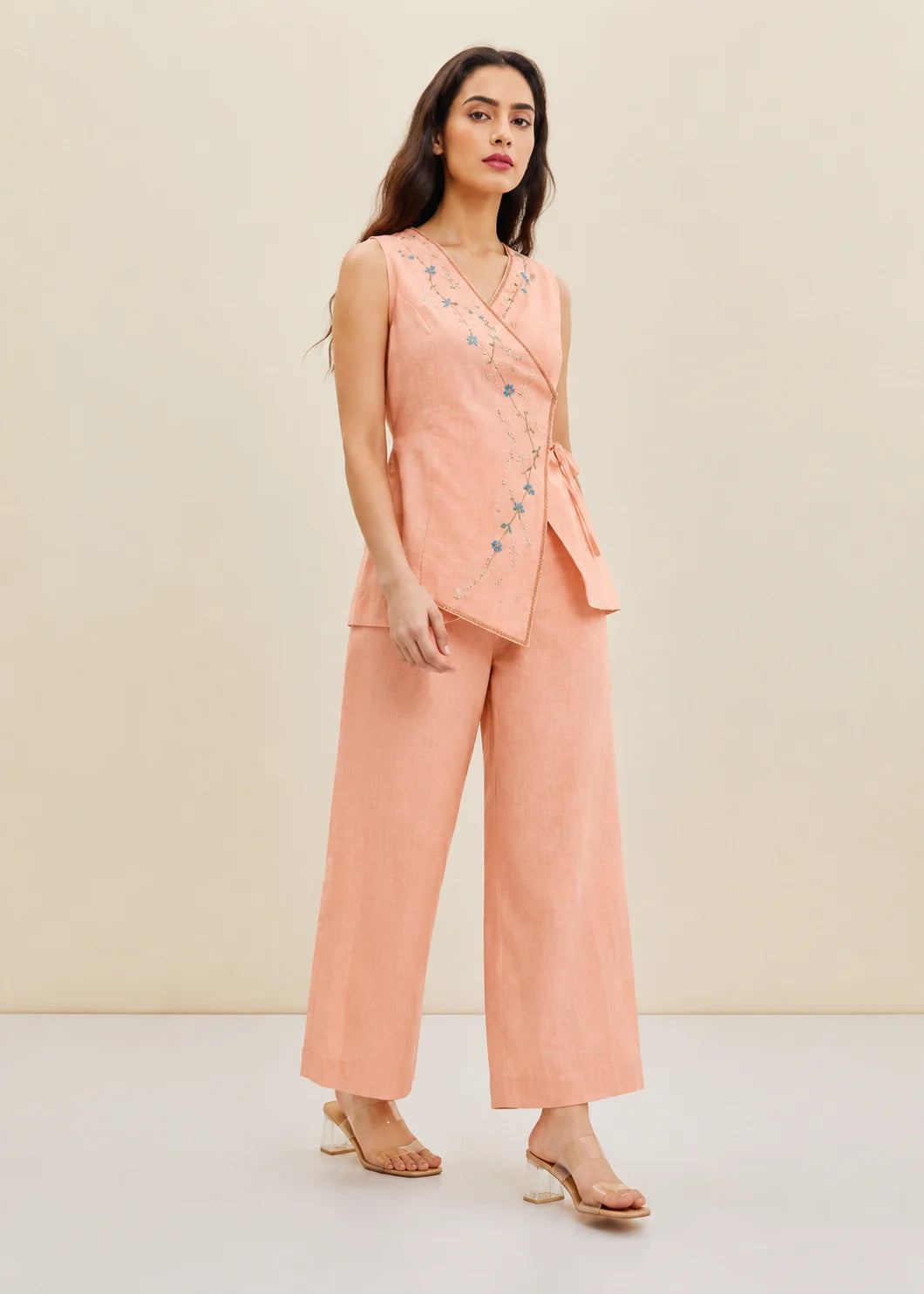 Solenne – Embroidered Linen Co-ord Set